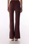 Brown Modal Slit Flare Pants - 3