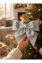 New Year's Decoration: Eva Silver Bow with Bow Detail—Small New Year's Decoration, 20 cm—For Christmas Trees, Doors, and Walls - 2