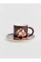 Floral print porcelain coffee cup set for two, 115 ml - 3