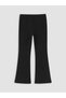 Girls' Cuffed Flared Leggings with a Waistband - 7