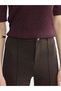 LCW EVERYDAY Brown Ponte Solid Straight & Slim Flared Women's Pants, Featuring the ALITA CITY Touch - 3
