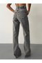 Women's High V-Cut, Pleated, Detailed Wide Leg Jeans - 2