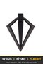 Triangle Ring-Shaped Furniture Handle, 32 mm, Black, Kitchen Cabinet and Drawer Handle