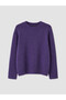 TWO MT SHOP QUALITY XSIDE Purple Knit Plain Oval-Neck Women's Sweater - 6