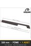 Ayla Modal Furniture Handle, 320 mm, charcoal grey, Kitchen Cabinet Drawer Handle - 3