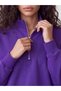 Alita City Farkıyla Xside Purple High Neck Women's Thick Sweatshirt - 4