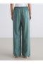 LCW Vision Green-Striped Straight, Loose, and Wide-Leg Women's Pants—The ALITA CITY Armure Fabric Difference - 5