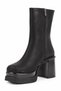 VALENA Black Nubuck Women's Platform Heeled Boots - 4