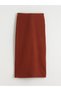 TWO MT SHOP QUALITY LCWAIKIKI Classic Brown Solid Midi Women's Skirt - 5