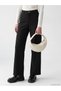 LCW Modest Black Interlock Plain Skinny & Slim Wide-Leg Women's Pants, Featuring the ALITA CITY Touch - 2
