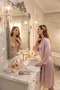 Satin Nightgown and Robe Long Set-Bridal & Honeymoon Collection - 5