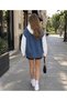 Back Denim Sweatshirt - White - 2