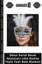 Deluxe Series Party Accessory: Luxurious Silver-Feathered, Stone-Embellished Ball Mask