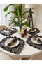 Aura Linen Worry-Free charcoal grey ruffled American Placemats, Set of 4 (NAPKINS NOT INCLUDED) - 3