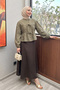 Double Lace-Up Drawstring Shirt Y0099 - Light Khaki - 2