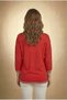 Women's Red Glittered Fakir Sleeve Thin Sweater - 3