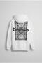 Men's Oversized Hooded Sweatshirt with Back Print, Black and Ecru - 4