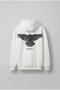 Unisex Oversize Raven Printed Premium Thick Hooded Sweatshirt Ecru - 4