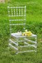 Clear Acrylic Dining Chairs Set of 4 , Modern Transparent Banquet Chairs with Soft White Cushions for Kitchen, Dining Room, and Events - 4