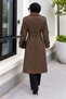 Double-Breasted Melton Coat with Collar Detail, TSD260378, Brown - 6