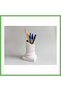 3D Printed Ancient Roman Column Pen Holder, Ionic Column-Shaped Desktop Pen Stand, White, Gen01.