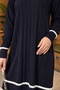 Striped Knit Tunic with Stripe Detail - 3402 - Navy Blue (Ös) - 2