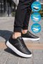 Black and White Faux Leather Men's Casual Shoes Dakır's 125 Size M