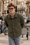 Men's Premium Khaki Transitional Jacket with Cashmere Buttons - 3