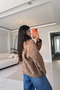 Women's Mock Neck Zippered Plush Fleece Jacket - 3