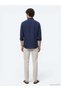 Navy Blue Solid Regular Fit Long-Sleeve Woven Casual Cotton Blend Shirt 10143029-200 - 5