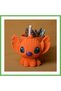 3D-Printed Knitted Pencil Holder - Cute Character Desktop Pen Organizer - Orange GEN01