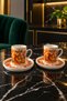 Set of 2 Porcelain Turkish Coffee Cups, Fall Squirrel Pattern, 90 ml - 3