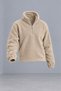 Men’s Mock Neck Half-Zip Winter Beige Fleece Sweatshirt - 4