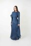 Organza Fabric Design Dress Suitable for Hijab - Dark Blue - 2