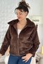 Beaded Rabbit-Textured Fur Jacket 7k005