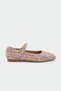 Atrıa Pink Tweed Mary Janes Women's Ballet Flats with Buckle Detail - 4