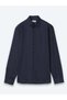 Navy Blue Solid Regular Fit Long-Sleeve Woven Casual Cotton Blend Shirt 10143029-200 - 6