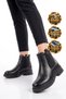 Black Women's Chelsea Boots with Thick Soles and Side Elastic, Style 418111 - 3