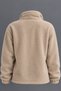 Men’s Mock Neck Half-Zip Winter Beige Fleece Sweatshirt - 2