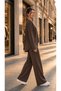 Women's Brioche Knit Oval-Cut Relaxed-Fit Top and Bottom Set - 3