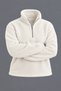 Men’s Mock Neck Half-Zip Winter Ecru Fleece Sweatshirt - 6