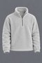 Men’s Mock Neck Half-Zip Winter Gray Fleece Sweatshirt - 5