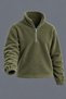 Men’s Mock Neck Half-Zip Winter Khaki Fleece Sweatshirt - 4