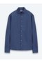 Indigo Solid Regular Fit Long-Sleeved Woven Casual Cotton Blend Shirt 10161121-250 - 6