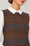 Women's White Shirt Collar Long-Sleeved Striped Mini Dress - Chic - - 2
