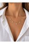 Gold Necklace with an Oval Zircon Stone and a Figurative Design - 2