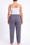 Women's Battal-Size Pajama Bottoms, 2-Piece Set, Navy Blue Checked with Blue Pattern - 5