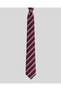 Black-and-White Striped Red Silk Tie – 7.5 cm wide - 6