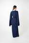 Sandy Fabric Dress with Drawstring Detail - Dark Blue - 5