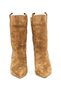 Genuine Suede Leather Women's Short-Heeled Tobacco-Colored Boots - ZC564 - 3